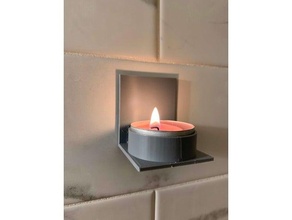 wall mounted tea candle holder shower tealight mount 3d print model - Mito3D