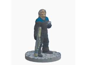 barbu Masculin étoile randonnée officier 28mm 28mmscale miniature science fiction scifi Star Trek voyageur 3d print model - Mito3D