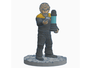 bearded vulcan engineer 28mm 28mmscale miniature science fiction scifi space spock starfleet startrek star trek 3d print model - Mito3D