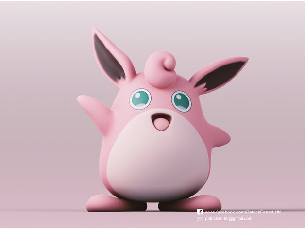 wigglytuff Pokémon mignonne 3D print model - Mito3D