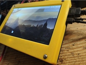 7 inch lcd touchscreen 1024 600 frame screen mount raspberry pi 3d print model - Mito3D