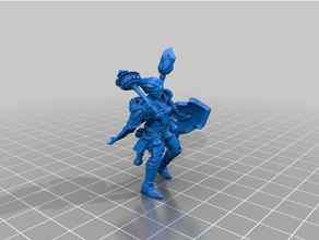 paladin minyatür dnd Zindanlar ejderhalar kadın rpg masaüstü oyun 3d print model - Mito3D