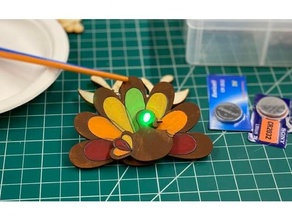 light-up turkey pins holiday jewelry kids lasercut laser cutter thanksgiving 3d print model - Mito3D