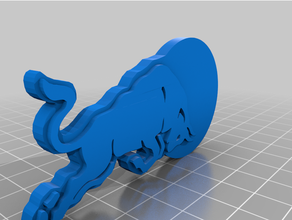 rouge taureau logo 3d print model - Mito3D