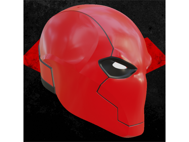 kırmızı başlık konsept kask batman Kostüm oyunu dc çizgi roman sahne 3D print model - Mito3D