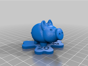lucky charm 2021 happy year silvester 3d print model - Mito3D