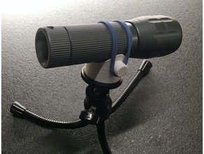 simple flash light torch fixture 1 4 inch photo tripod thread flashlight stand 3d print model - Mito3D