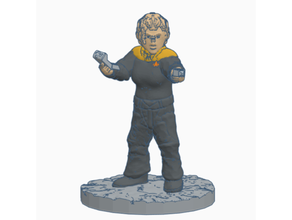 bajoran femme starfleet officer 28mm 28mmscale boardgames federation games miniature science fiction scifi startrek star trek 3d print model - Mito3D