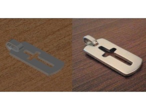 jóia etiqueta ourives Cruz medalha pingente 3d print model - Mito3D