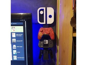 nintendo switch controller stand wall mounted rgb manette rgb-led led strip support mount 3d print model - Mito3D