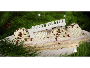ornament christmas log - happy year buche cake gateau noel 3d print model - Mito3D