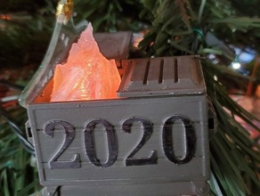 contenedor basura ornamento luces árbol 2020 chupar Navidad adornos gracioso ligero mierda año 3d print model - Mito3D