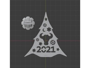 christmas tree 2021 decoration year trees 3d print model - Mito3D
