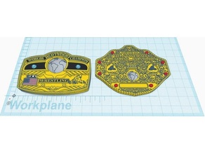 championship wrestling belt 3d print model - Mito3D
