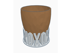 xoxo cup holder flower pot vase lowpoly poly 3d print model - Mito3D