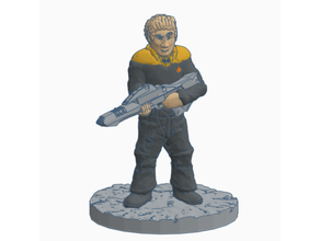 Vulkan Sternenflotte Sicherheit Offizier 28mm 28mmscale heroisch Rahmen Miniatur Phaser Wissenschaft Fiktion scifi Platz Star Trek Wanderung 3d print model - Mito3D
