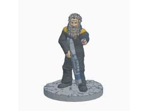 bearded chief security 28mm 28mmscale heroic scale miniature science fiction scifi soldier space startrek star trek 3d print model - Mito3D