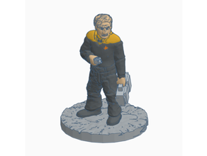 grumpy starfleet technician 28mm 28mmscale engineer heroic scale miniature phaser soldier space startrek star trek 3d print model - Mito3D