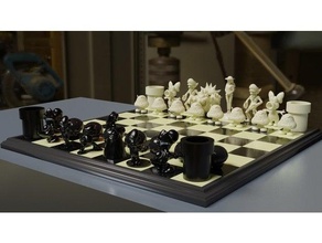 mario chess set 3d imprimable planches dmcg échecs planche pièces ensemble gnamp 3d print model - Mito3D