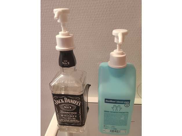 jack daniel's sanitizer dispenser daniel daniels dispenser hand hand sanitizer jack jack daniels sanitizer 3D print model - Mito3D