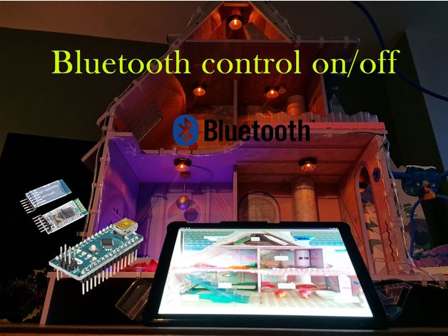 arduino Bluetooth luz Incluindo aplicativo casa boneca faça projetos completo guia inventor hc 05 luminária uno 3D print model - Mito3D