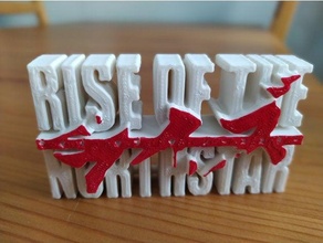 rise northstar logo tag band hardcore metal paris 3d print model - Mito3D