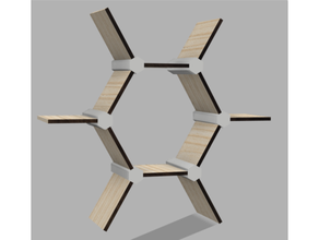 modulaire hex shelf remix bancal hexadécimal hexagone hexagonal étagère royal collecte tonie boîte tonies mur monter 3d print model - Mito3D