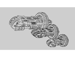 spaceships 18mm 24mm 39mm wargaming 3d print model - Mito3D