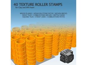 40 clay xps foam texture roller stamp trial 28mm accessories blocks boardgame boardgames brick building buildings tools cobblestone dnd dungeon dungeons dragons frostgrave terrain miniature miniatures modeltrains model railroad rollers scatter stamps tabletop wargames wargame wargaming 3d print model - Mito3D