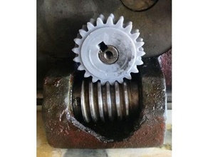 c0636a lathe feed worm gear 3d print model - Mito3D