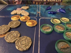 perdu ruines Arnak pièces monnaie boussoles jeu plateau jeux société Composants boussole 3d print model - Mito3D