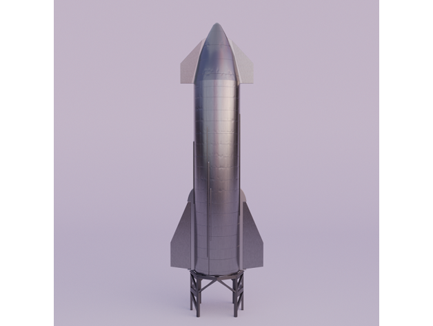 nave estelar sn8 elon almizcle cohete astronave spacex 3D print model - Mito3D