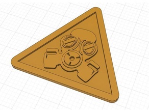 Gas Maske Zeichen 3d print model - Mito3D