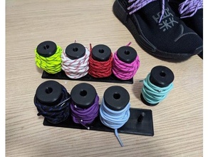 shoelace organizer holder lace laces shoe shoelaces shoes sneaker sneakers spool spools spoolstand stand 3d print model - Mito3D