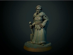 norse maiden 28mm supportless fdm friendly axeman dnd frostgrave lady oldhammer princess rpg shieldmaiden tabletop viking warhammer 3d print model - Mito3D