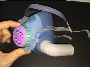 3m respirator filter adaptor 3d print model - Mito3D