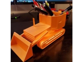 bulldozer pencil holder 3d print model - Mito3D