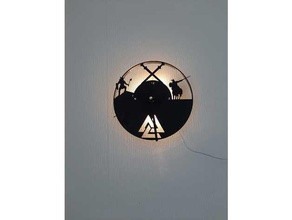horloge viking arte relógio espaço parede 3d print model - Mito3D