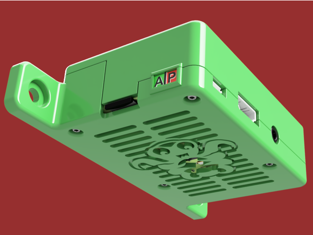 Ahududu pi 3b+ ahtapot izi durum kılıf hayran soğutma 3 raspi 3D print model - Mito3D