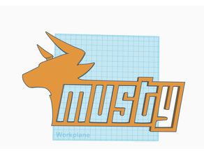 amustycow logo vaca llavero rancio octano cohete liga Youtube 3d print model - Mito3D