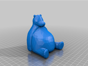 poly djungelskog bear ikea teddy toy 3d print model - Mito3D