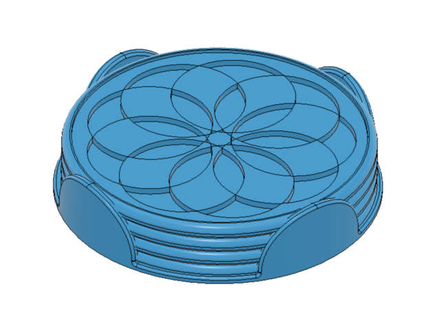 cercle boisson verre + titulaire soutien Coaster 3D print model - Mito3D