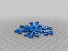 covid-19 snowflake covid 3d print model - Mito3D