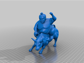 sumo taureau cavalier 3d print model - Mito3D