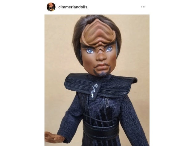Poup klingon au 1 3eme bjd açao figura boneca suporte personagem masculino homens Estrela caminhada conectados worf 3D print model - Mito3D