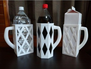 bottle handle carton cola cup customized drink holder juice milk pack paper 3d print model - Mito3D
