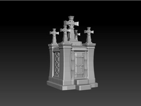 klein Mausoleum Kreuze 28mm Tischplatte Gaming dnd Friedhof Pfadfinder Terrain 3d print model - Mito3D