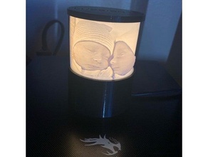lithophane lamp customizable gift supportless 3d print model - Mito3D