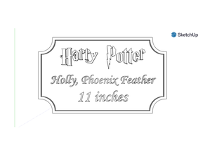 harry potter wand plate 3d print model - Mito3D