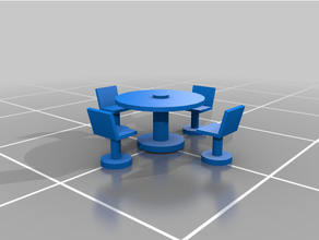 tavolo impostato sedia modello puntello 3d print model - Mito3D